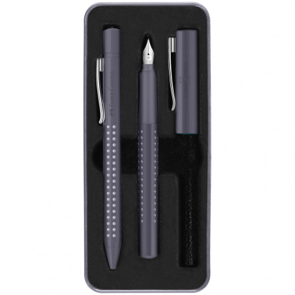 Набор "Grip 2010" перьевая ручка, шариковая ручка, 0,7мм, синие, серый